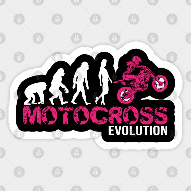 Perfect Evolution of a Motocross Woman gift Sticker by Shirtbubble